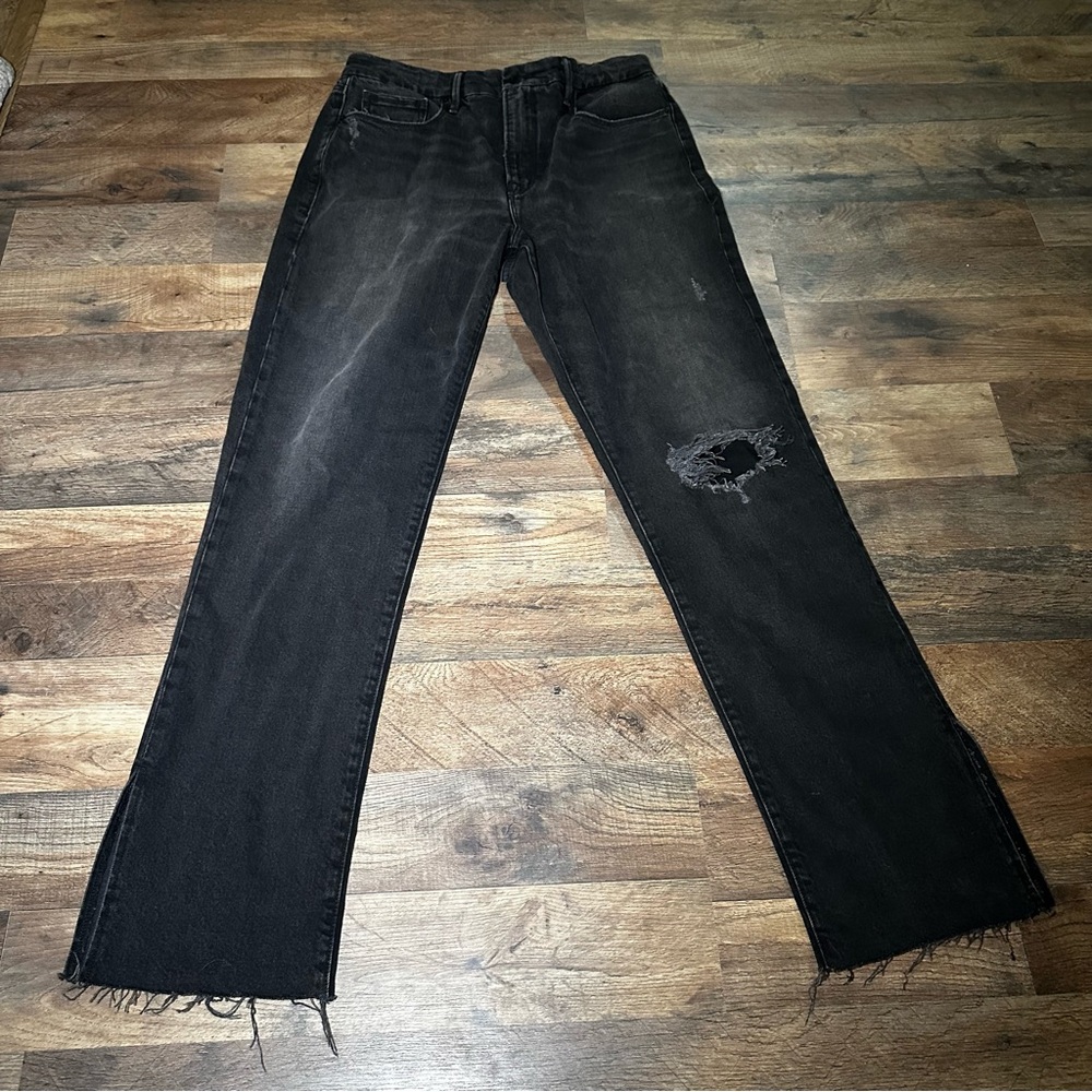 Good American Distressed Black Jeans for Women sz 12